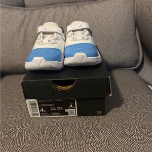 Jordan Kids White and Blue Sneakers